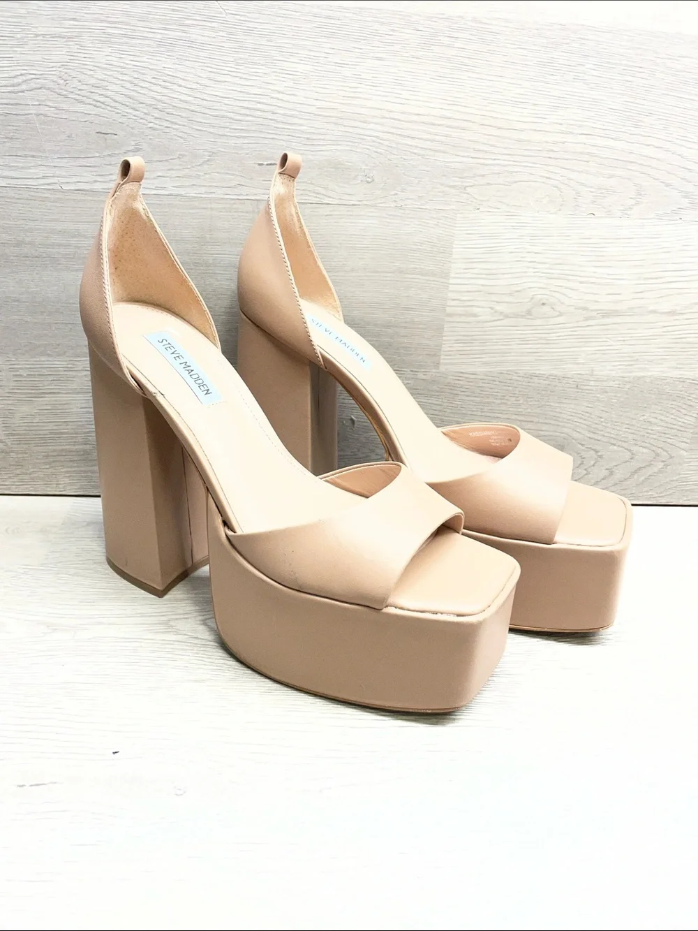 Steve Madden Blush Platform Block Heel Sandals #1549